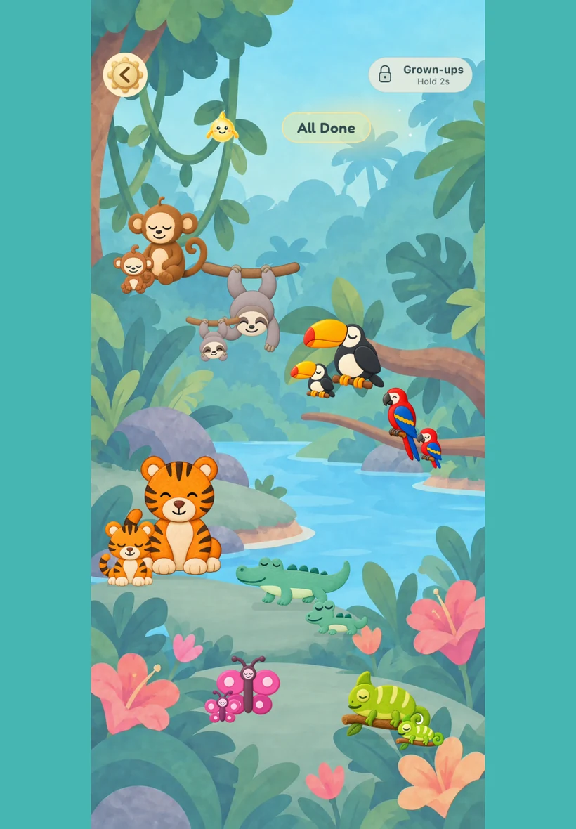 Die Dschungelwelt und ein Krabbenpuzzle in Their First Puzzles