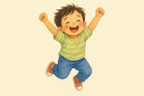 excited — the illustration on its card