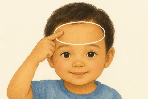 forehead — the illustration on the testa card