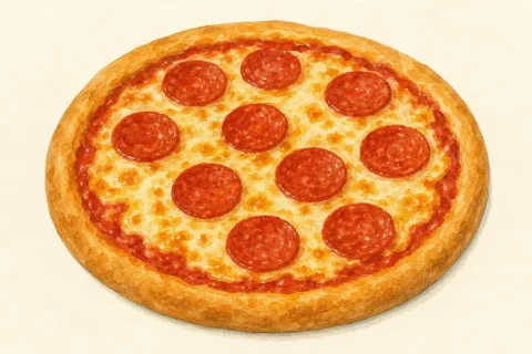 pizza — the illustration on its card