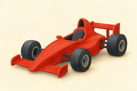 race car — the illustration on its card