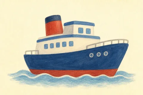 ship — the illustration on its card