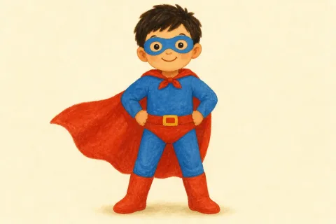 superhero — the illustration on its card