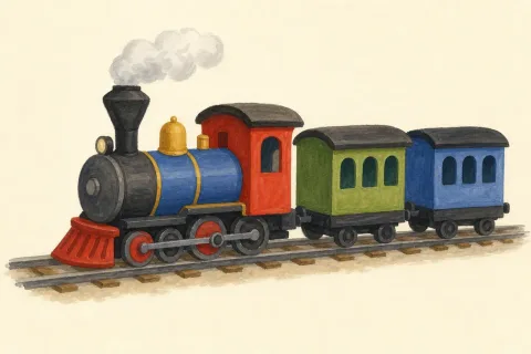train — the illustration on its card