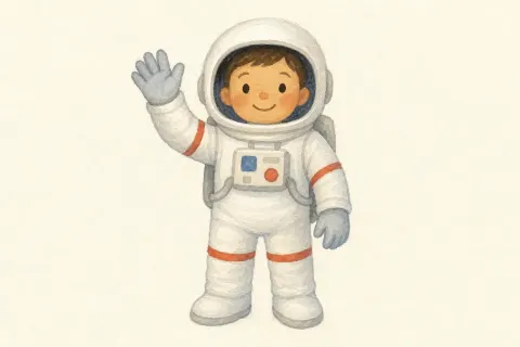 An astronaut in a spacesuit, the illustration on the astronauta card