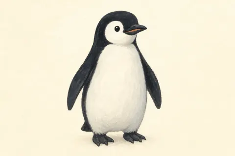 A penguin, the illustration on the pingüino card