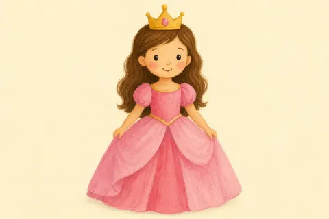 A princess in a crown, the illustration on the princesa card