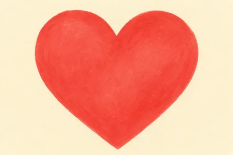A single red heart shape