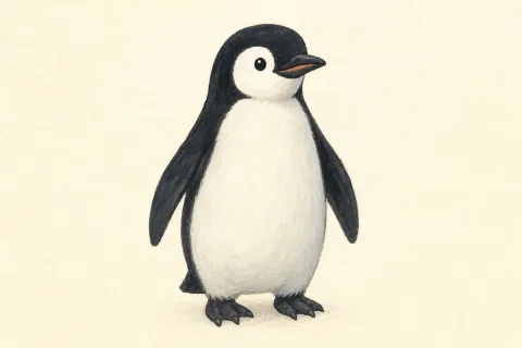 A penguin standing on ice