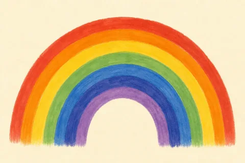 rainbow — the illustration on the arcobaleno card