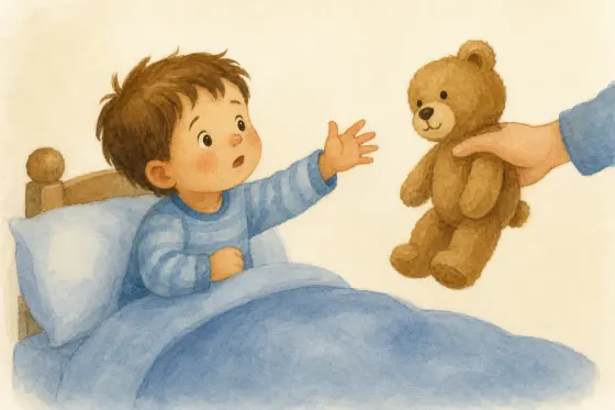 I want my teddy bear. — the illustration on its card