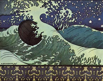 The Barrel in the Waves by Ivan Bilibin