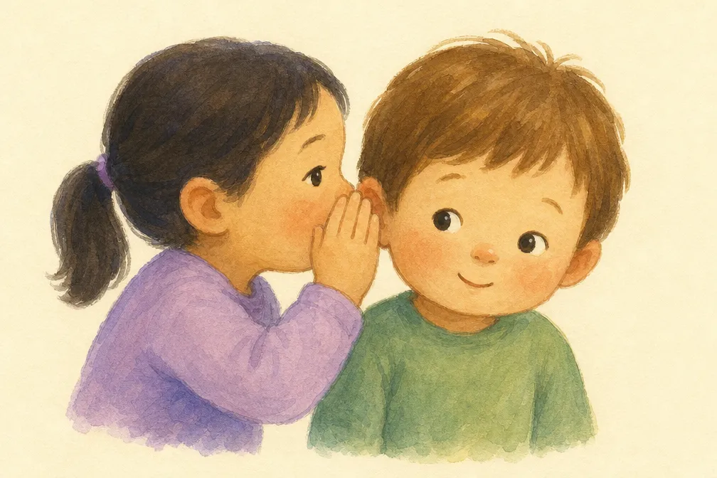 Illustrated whisper flashcard