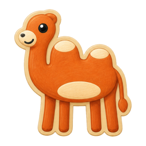 Orange camel puzzle character