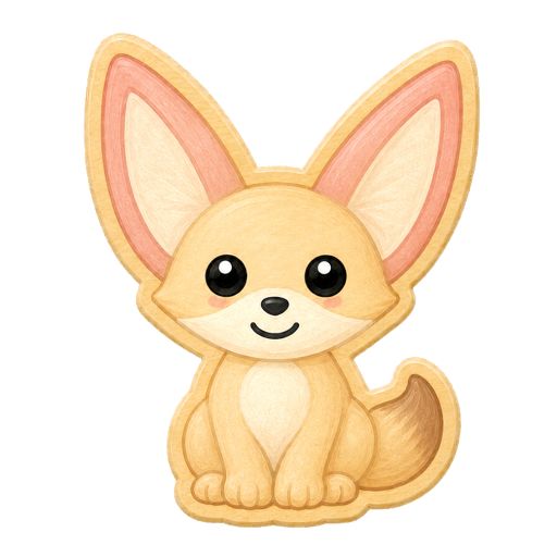 Fennec fox puzzle character with large ears