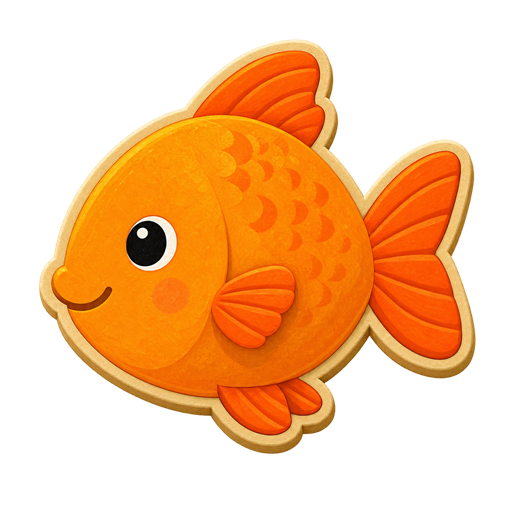 Orange fish puzzle character