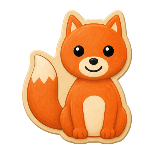 Orange fox puzzle character
