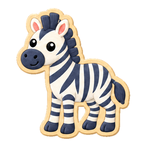 Striped zebra puzzle character